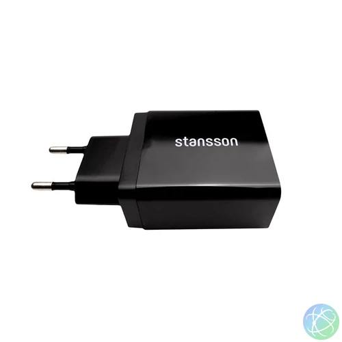 Stansson CH-300-BL 2,4A univerzális fekete hálózati gyorstöltő