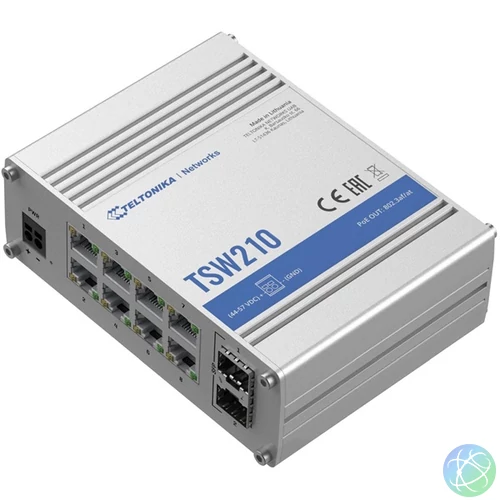 Teltonika TSW210 8x GbE LAN 2x SFP port nem menedzselhető switch