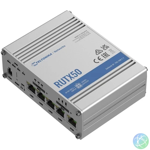 Teltonika RUTX50 4xGbE LAN 2xminiSIM 5G Dual Band Vezeték nélküli Gigabit ipari router