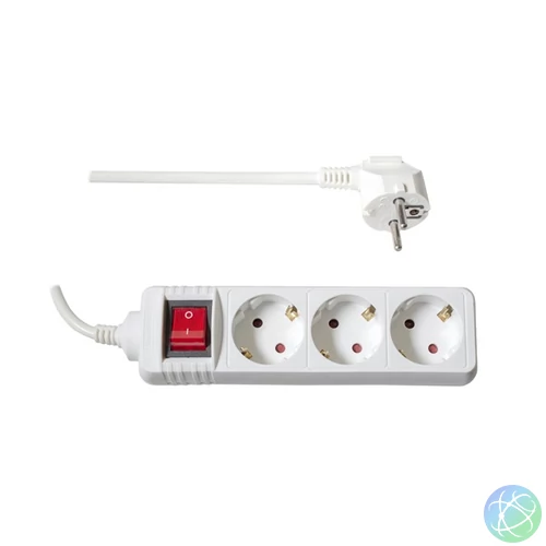 TOO PSW-315S 3 aljzat 1.5 méter 3x1.0mm2 fehér kapcsolós elosztó