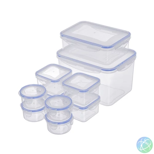 TOO KT-143 10db-os ételtároló doboz szett, 4x180ml, 4x400ml, 1x1.500ml, 1x4.200ml