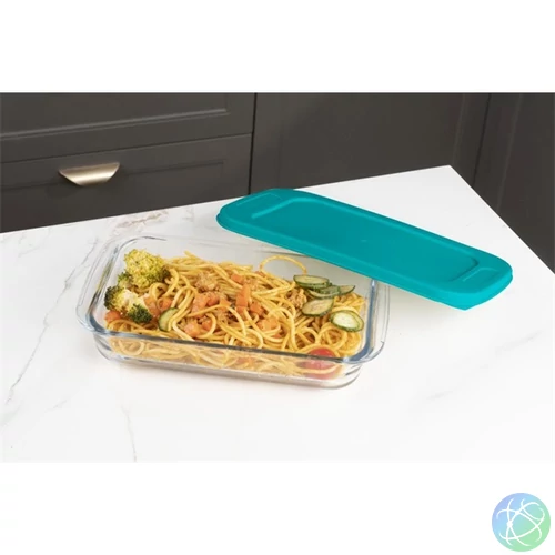 TOO KT-101 üveg 1600 ml-es hőálló négyzetes ételtároló műanyag tetővel