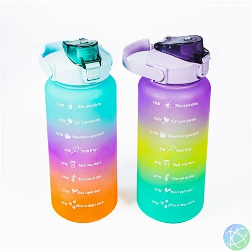 TOO KT-397 2000ml-es színátmenetes motivációs kulacs idézetekkel és időskálával