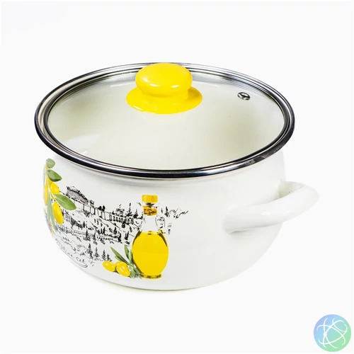 TOO BELLY OLIVE 3,8 literes, 20cm átmérő, 13cm magasságú lábas (fazék) üveg fedővel