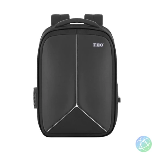 TOO 15,6" lopásbiztos zárral/multifunkciós USB portos fekete hátizsák