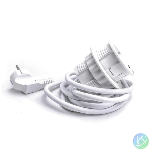 TOO GPS-200-1W IP20, 1x 2P+F, USB-A, fehér asztalba süllyeszthető elosztó