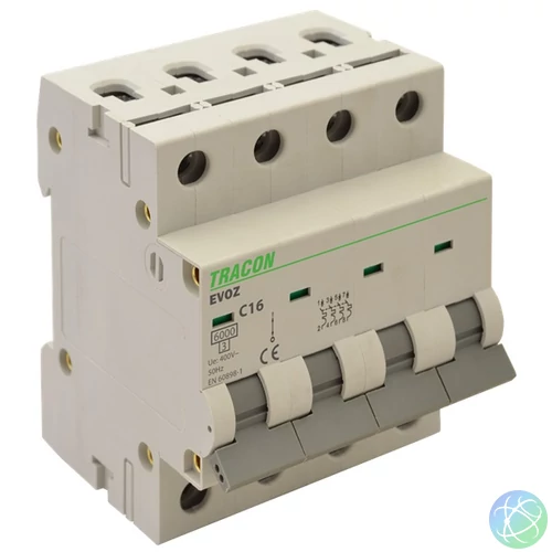 Tracon EVOZ4C25 25A C 4P 6kA kismegszakító