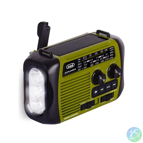 Trevi RA 7F30 BT FM/USB/microSD/Bluetooth napelemes,lámpás,dinamós zöld rádió