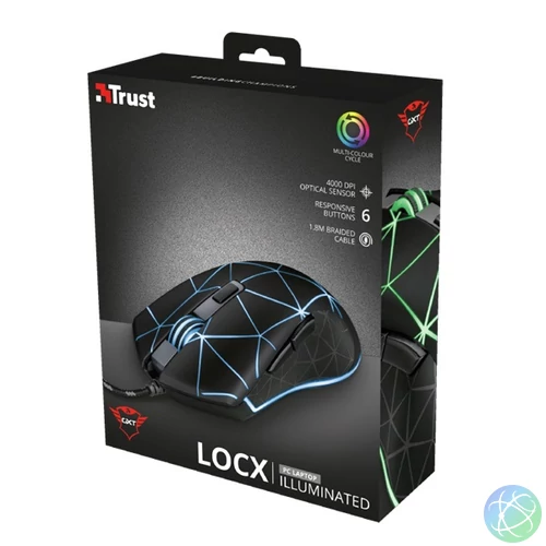 Trust GXT 133 Locx fekete gamer egér