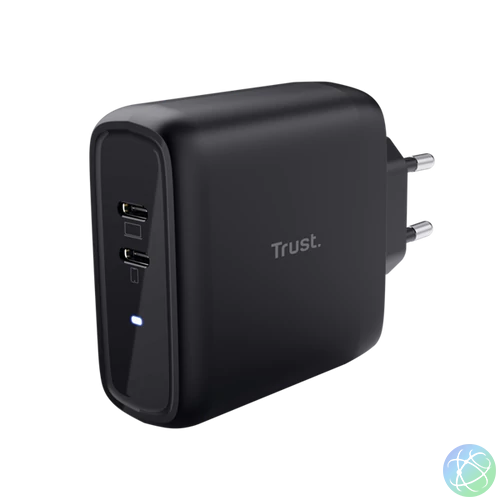Trust 25380 Maxo 65W 2P USB-C fekete töltő adapter