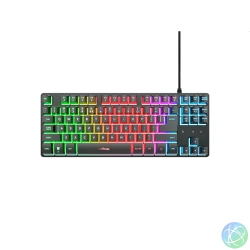 Trust 26063 GXT 833 Thado TKL háttérvilágítású magyar fekete gamer billentyűzet