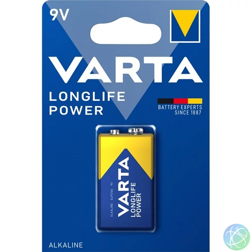 Varta 4922121411 Longlife Power 9V (6RL61) alkáli elem 1db/bliszter