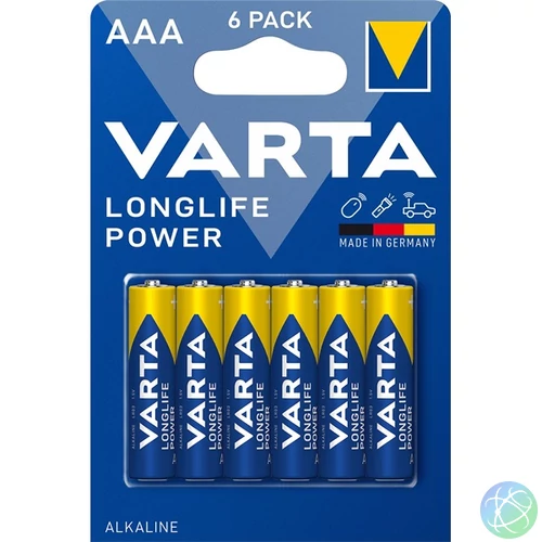 VARTA 4903121446 Longlife Power AAA (LR03) alkáli mikroceruza elem 6 db/bliszter
