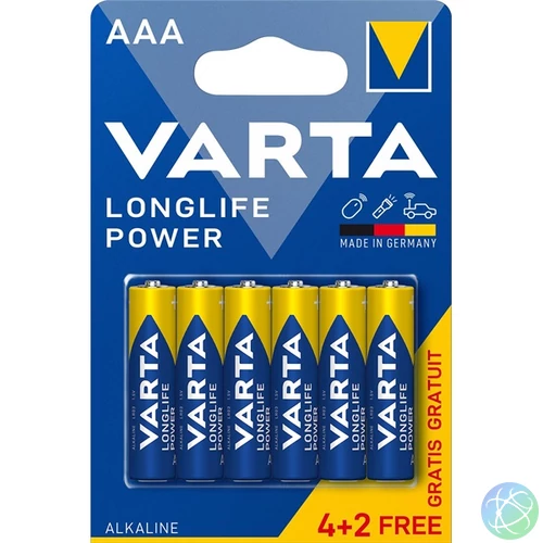 Varta 4903121436 Helps Longlife Power AAA (LR03) mikro ceruza elem 4+2db/bliszter