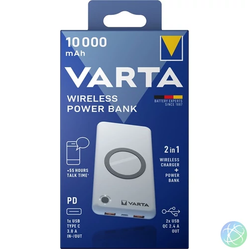 Varta Wireless 57913101111 hordozható 10000mAh power bank