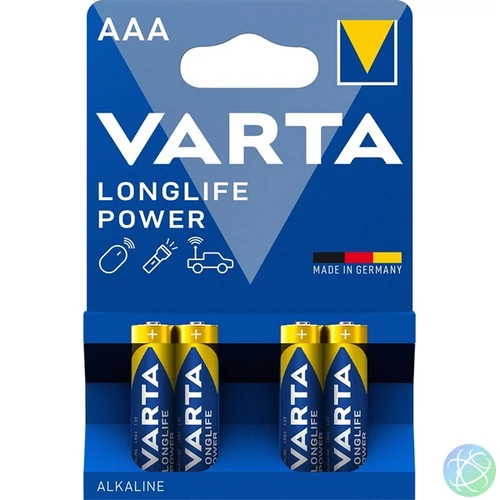 Varta 4903121414 Longlife Power AAA (LR03) alkáli mikro ceruza elem 4db/bliszter