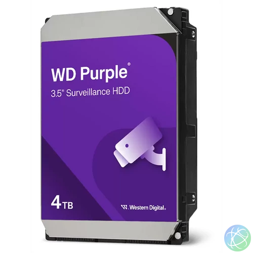 Western Digital 3,5" 4000GB belső SATAIII 5400RPM 256MB PURPLE WD43PURZ winchester 3 év