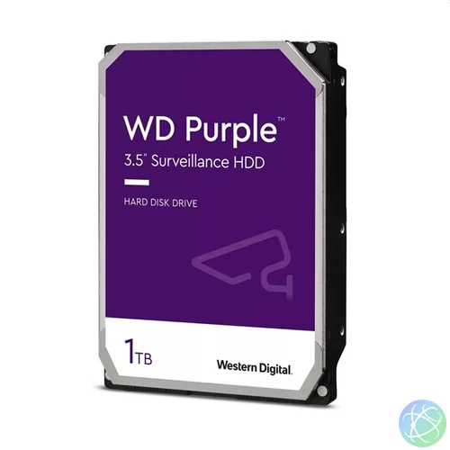 Western Digital 3,5" 1000GB belső SATAIII 5400RPM 64MB PURPLE WD11PURZ winchester 3 év
