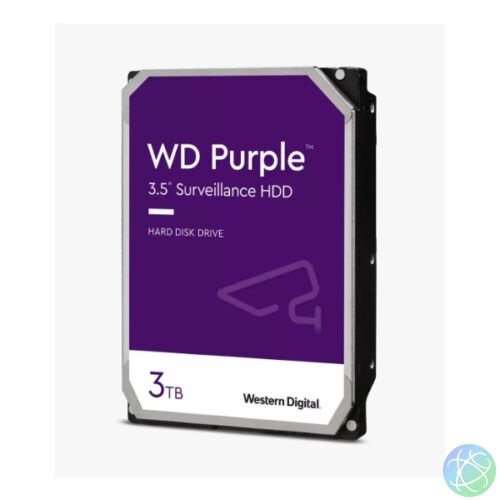 Western Digital 3,5 3000GB belső SATAIII 5400RPM 64MB PURPLE WD30PURX merevlemez