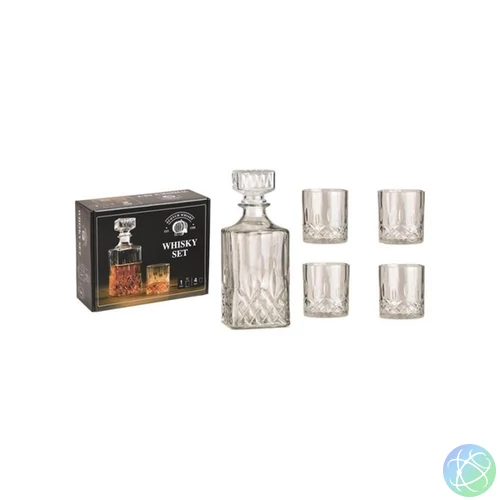 WoMa 285ml-es 4 db-os whiskys pohár készlet és 900ml-es kancsó díszdobozban