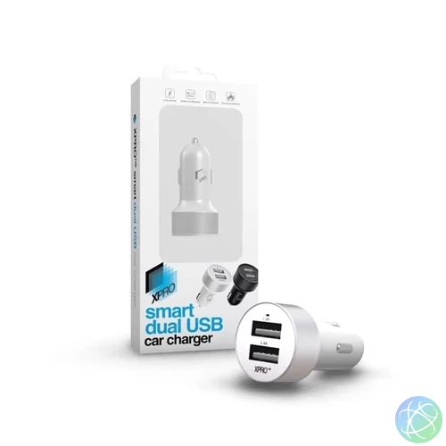 Xpro 115806 Smart Dual USB fehér autós töltő