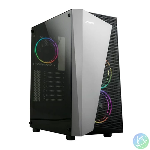 Zalman S4 PLUS fekete (táp nélküli) ablakos ATX ház