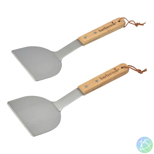 Barbecook BC-ACC-7123 2db-os rozsdamentes acél rostlap forgató, fa nyél, 100% FSC, 31cm