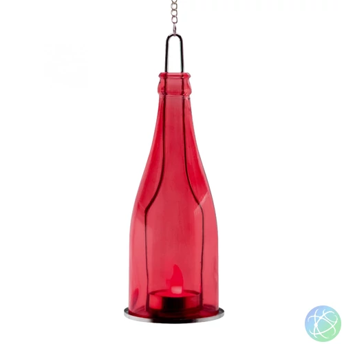 Home GB 23/YE dekorációs üveg, 1 db narancs LED mécses, piros