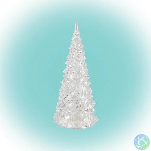 Home CDM 12 LED-es fenyőfa asztali dísz, 12cm, 3D akril dekoráció
