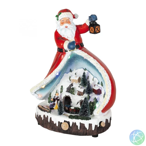 Home DRM 13 dioráma, mikulás, színes LED, kisvonat, világító, zenélő, beltéri