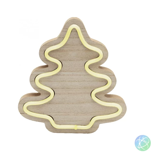 Home KAD 28 fa asztaldísz, fenyő, LED neon-light szalag, melegfehér