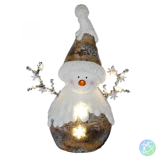 Home KDC 29 LED-es hóember kerámia figura, 12 db LED