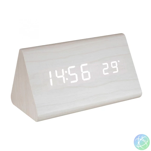 Home OC 07 digitális LED ébresztőóra, tapsra aktiválható fehér kijelző, dátum és hőmérséklet kijelzés, ébresztés, elemes tápellátás