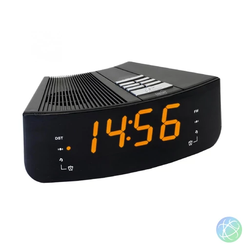 HOME LTCR 02 digitális, LED ébresztőóra rádióval, borostyán sárga kijelző, 10 állomás memória, ébresztés, hálózati tápellátás