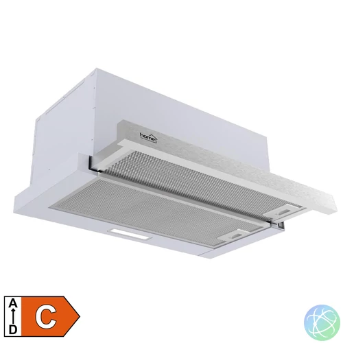 Home KPE 6044S konyhai páraelszívó TWISTER, két sebességfokozat, légszállítás: 440 m3/h, 105 W, rozsdamentes acél panel + szürke test