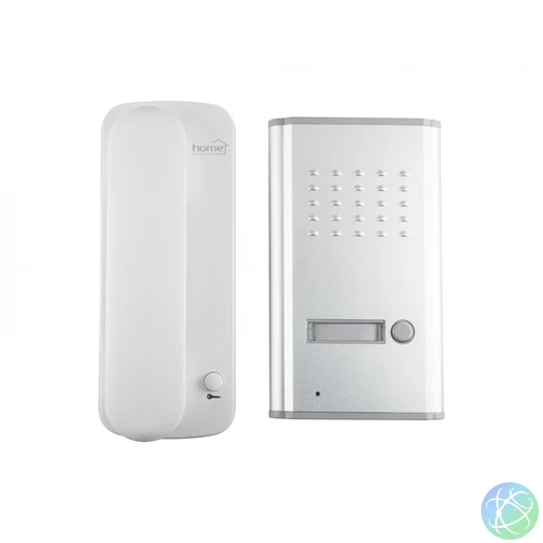 Home DP 02 vezetékes kaputelefon szett, kétvezetékes rendszer, kiváló hangátvitel, falba süllyeszthető fém külső egység, kapunyitó elektronika