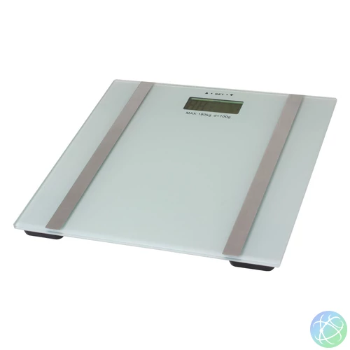 Home HG FMZ 18 fürdőszobai mérleg, méréshatár 180 kg, mérési pontosság 100 g, LCD kijelző, testzsír, testhidratáltság, izomtömeg meghatározás