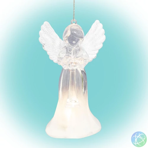 Home CDM16 LED-es dekoráció, 2 féle akril angyal, melegfehér LED