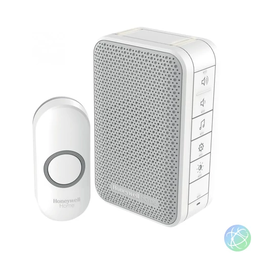 Honeywell Home DC313NP2 vezeték nélküli csengő, 150m hatótáv, 6 dallam, LED jelzőfény, nyomógomb IP55 védett, 230V-os tápellátás
