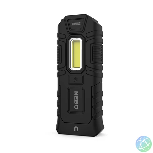 NEBO ARMOR 3 szerelő- és zseblámpa, NE6526, 360 lm - 40 lm, IPX7, Direct-to-Red funkció, acélcsipesz, mágneses talp, 3 üzemmód