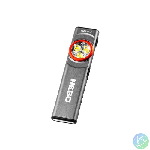 NEBO NEB-FLT-1042-G SLIM MINI zseblámpa, 250 lumen, 450mAh, IPX4, alumínium burkolat, mágneses talp