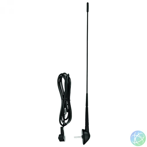 SAL 90557 autóantenna tetőre, M5 csavar, DIN csatlakozó, 440 mm, 0-45°, gumi burkolat