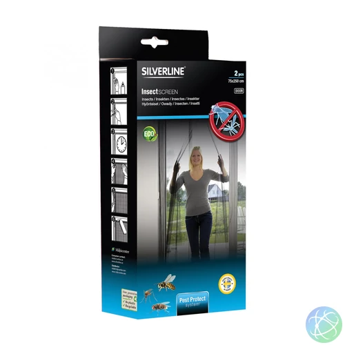Silverline IN 22455 szúnyogháló ajtóra, sűrű szövésű antracitszürke 2db