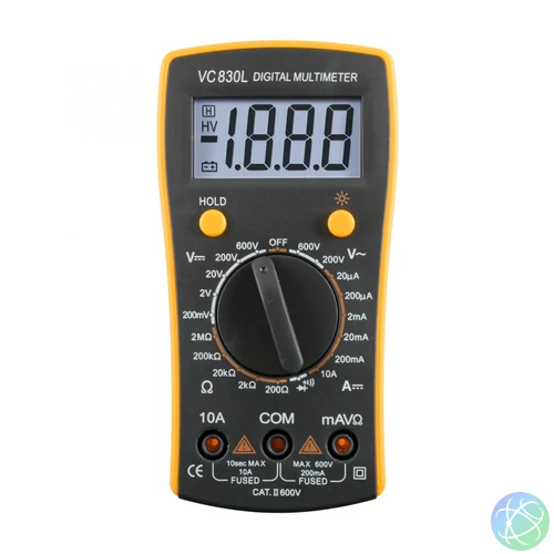 Home VC 830L digitális multiméter, egyenfeszültség, váltófeszültség, egyenáram, ellenállás mérése, mért érték rögzítés