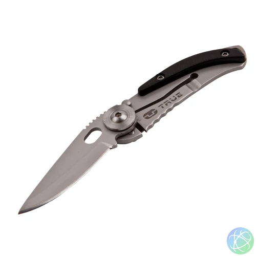 True Utility Skeletonknife, TU571K, 4 cm rozsdamentes acél penge, eloxált alumínium tok, karabiner rögzítési pont, jobb és balkezes
