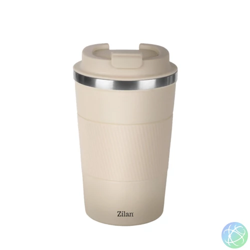 Zilan ZLN9877 pohár termosz, 380 ml űrtartalom, rozsdamentes acél belső, dupla falú, krémszínű