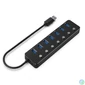 Kép 2/3 - GEMBIRD USB 3.1 HUB Switchelhető 7 portos, fekete