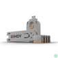 Kép 1/4 - LINDY Dugó biztonsági, Port Blocker, USB + kulcs, narancssárga (4db dugó + 1db kulcs)