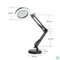 Kép 3/3 - PLATINET Asztali lámpa 10W, 500Lm, flexibilis, 48x LED, rajzasztali lámpa, 3x nagyítólencsével, fekete