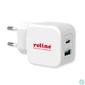 Kép 1/4 - ROLINE Fali töltő, 1x USB-A QX3.0 A 1x USB-C Power IQ, 20W, fehér